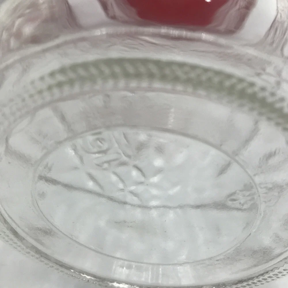 ANCHOR HOCKING GLASS JARS‎ WEXFORD DIAMOND PATTERN RED PLASTIC LID ONE  1 JAR